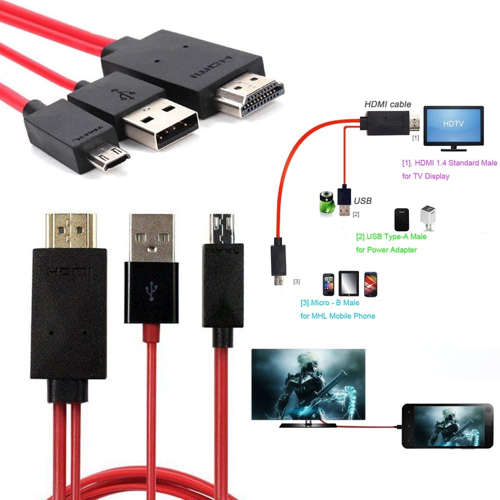 Adaptador USB-C a HDMI para conexión de móvil o tablet con TV